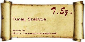 Turay Szalvia névjegykártya